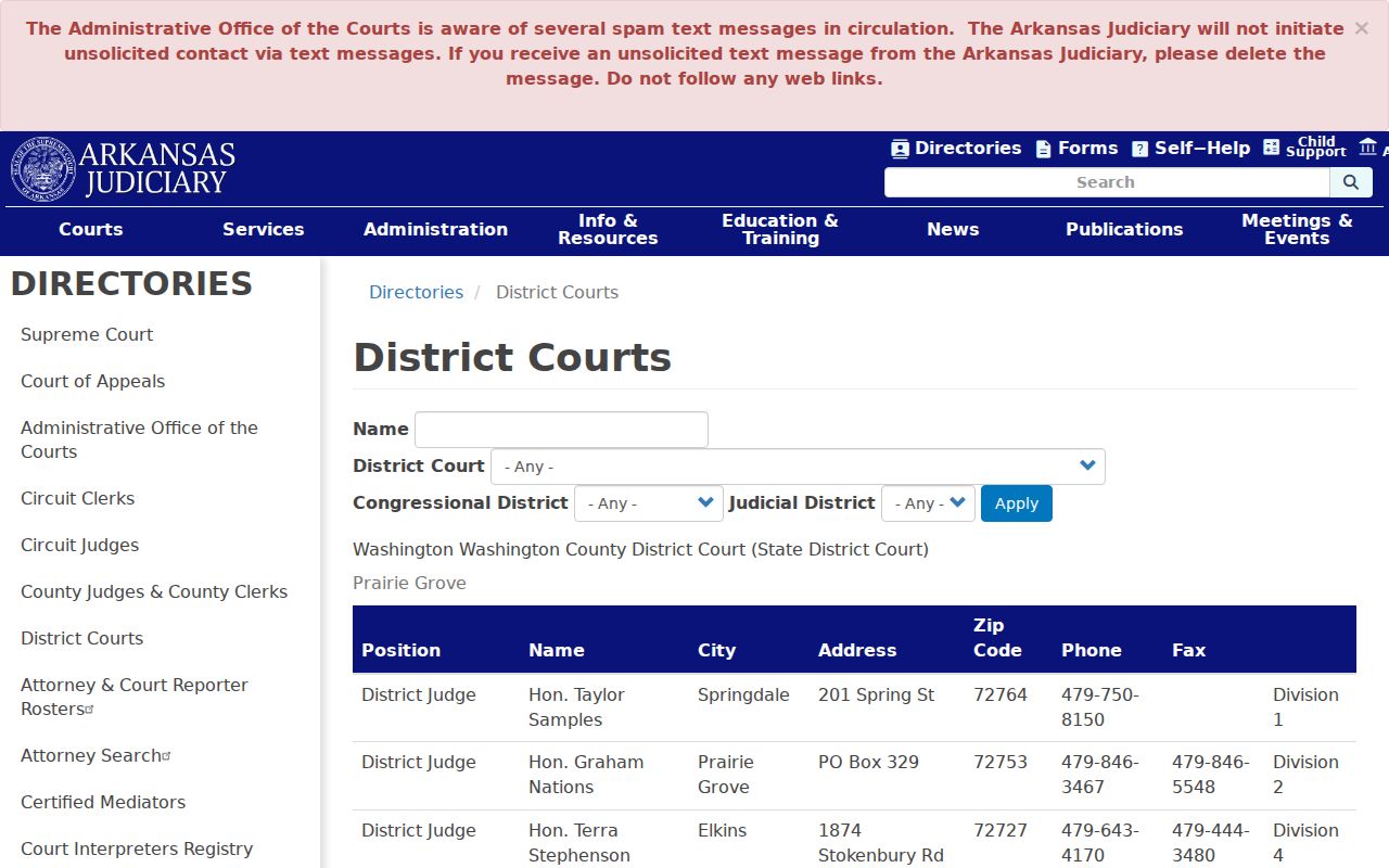 Washington County warrant lookup district court directory