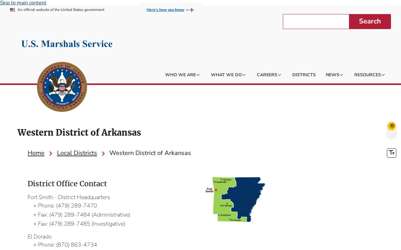 U.S. Marshals task force context for Washington County most wanted records