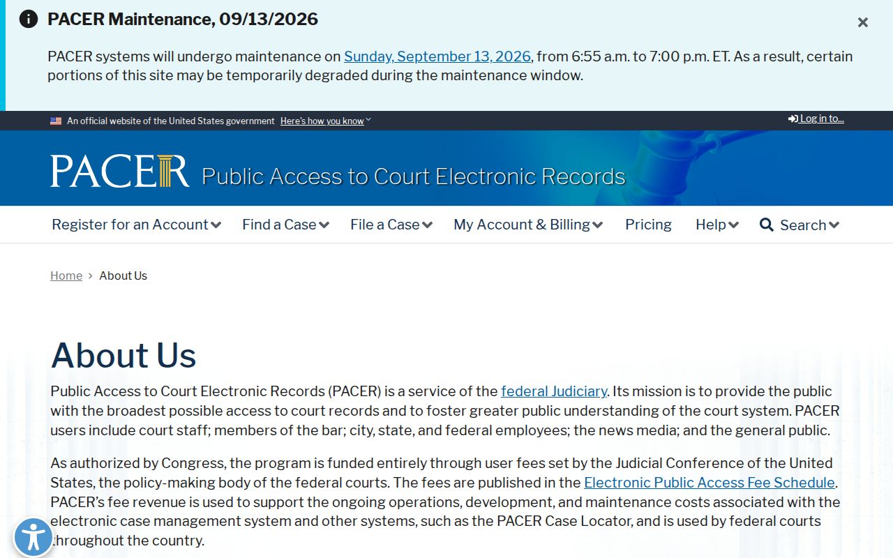 PACER federal docket access for Washington County arrest warrant research